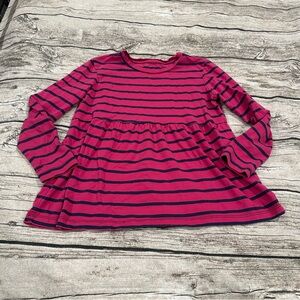 Primary Striped A-Line Babydoll Style Long Sleeved Tee Size 8-9